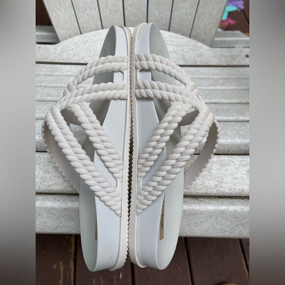 Melissa + Salinas White Cosmic PVC Slide Sandals 7 - Picture 3 of 5